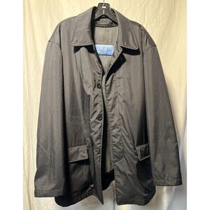 REACTION Kenneth Cole Black Water Repellent Coat Zip In Liner Preppy XL